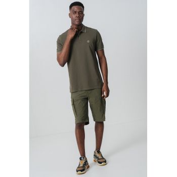 Tricou polo de bumbac cu aspect pique