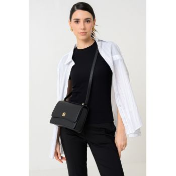 Tricou slim fit cu decolteu la baza gatului - cu aspect striat