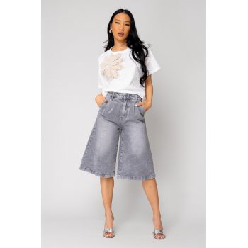 Blugi Elastici Largi 3/4 Light Grey 15965