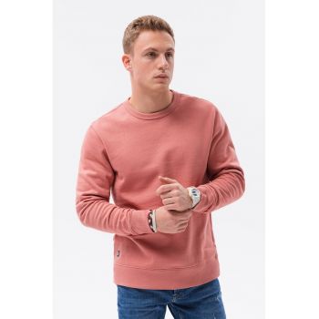 Bluza sport de bumbac cu decolteu la baza gatului - Roz prafuit -