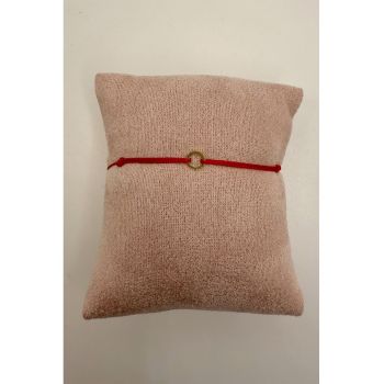 Bratara ajustabila cu element rotrund de aur de 14k