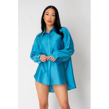 Camasa cu maneca lunga Turquoise 15516
