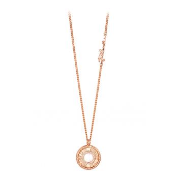 Colier decorat cu Mother of Pearl si zirconia Vezzosa - Alb optic - Auriu
