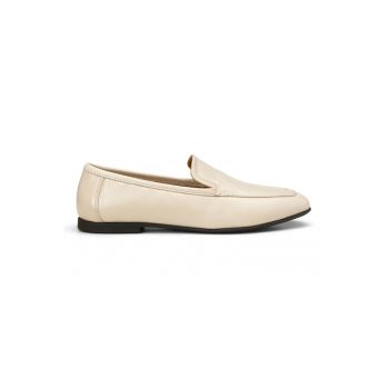 Pantofi loafer de piele cu varf rotund