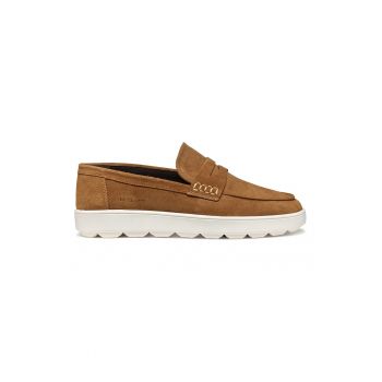 Pantofi loafer de piele intoarsa