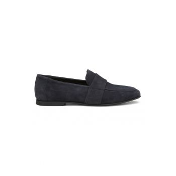 Pantofi loafer de piele intoarsa cu varf rotund