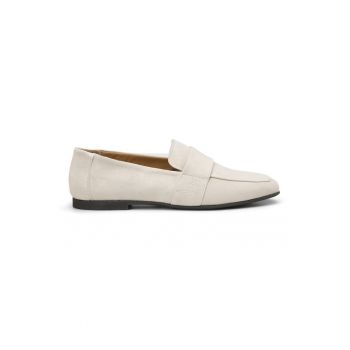 Pantofi loafer de piele intoarsa cu varf rotund