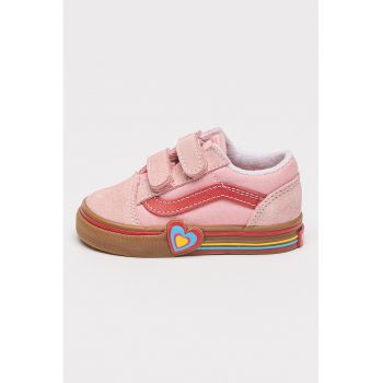 Pantofi sport Old Skool cu garnituri de piele intoarsa si velcro