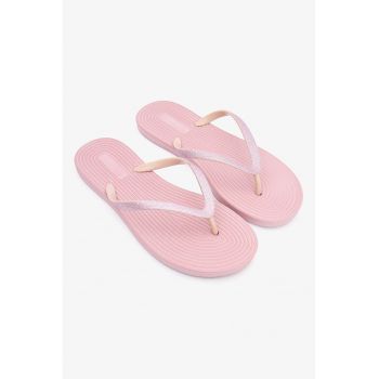 Papuci flip-flop cu aspect stralucitor