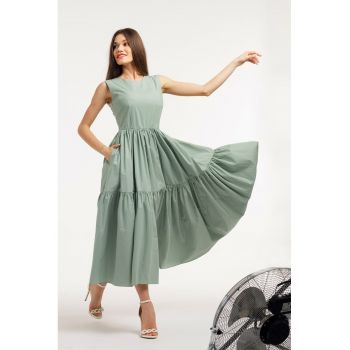 Rochie fara maneci cu buzunare laterale