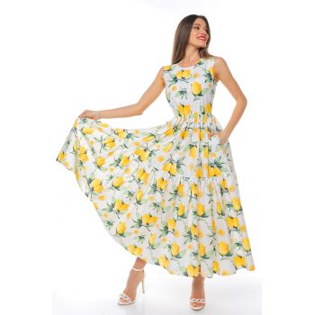 Rochie fara maneci cu buzunare laterale