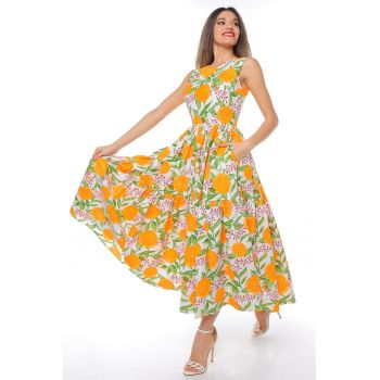 Rochie fara maneci cu buzunare laterale