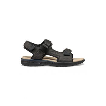 Sandale de piele ecologica si material textil cu velcro