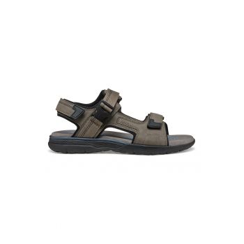 Sandale de piele ecologica si material textil cu velcro