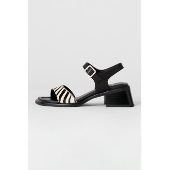 Sandale din piele cu animal print