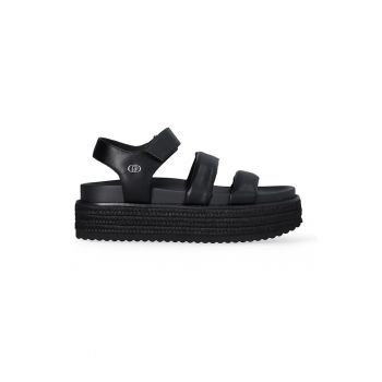 Sandale flatform din piele ecologica