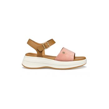 Sandale wedge de piele si piele ecologica