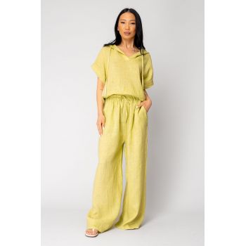 Set Bluza cu gluga si Pantalon lung din 100% in Leaf Green 16120