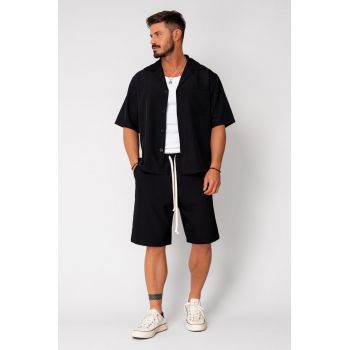 Set camasa maneca scurta si pantalon scurt Black II 16557