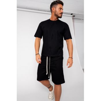 Set Ripped tricou si pantalon scurt Black 15936
