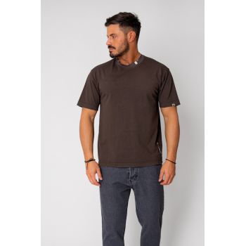 Tricou cu accesorii metalice Brown 16022