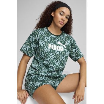 Tricou cu imprimeu logo si abstract