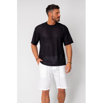Tricou tricotat Black 16067