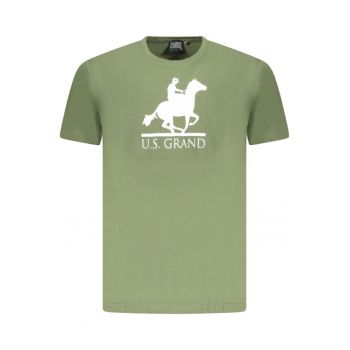 U.S. Grand POLO Tricou barbati cu imprimeu - cu decolteu la baza gatului - verde