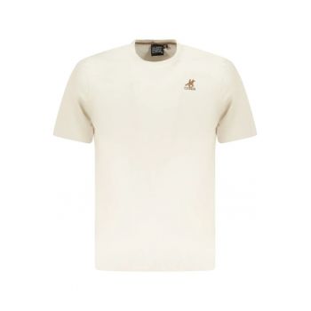 U.S. Grand POLO Tricou barbati simplu din bumbac cu logo brodat - bej