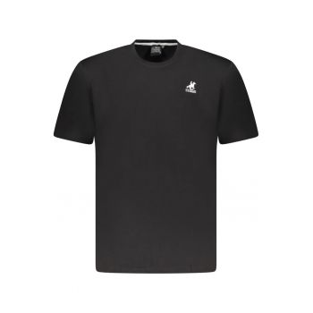U.S. Grand POLO Tricou barbati simplu din bumbac cu logo brodat - negru