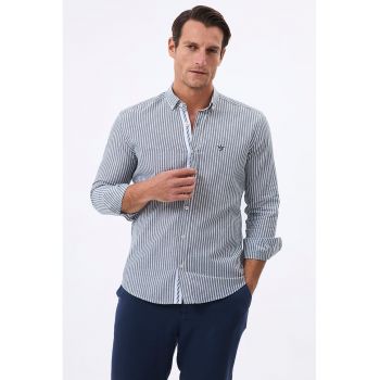 Camasa oxford din bumbac si in cu model in dungi
