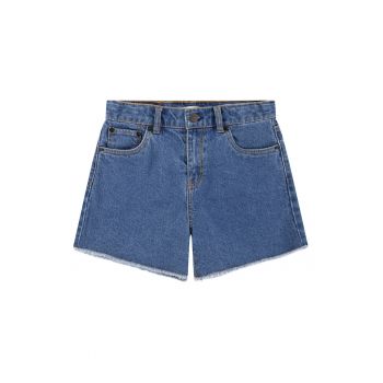 Pantaloni scurti de denim cu model uni