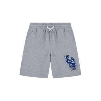 Pantaloni scurti din amestec de bumbac cu model text