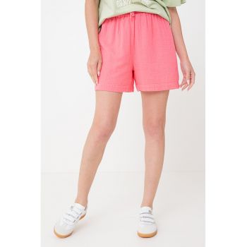 Pantaloni scurti din bumbac organic cu snur de ajustare in talie