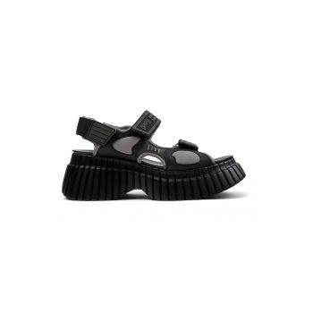 Sandale de piele cu insertii textile