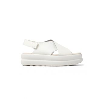 Sandale flatform de piele