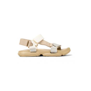 Sandale uni din material textil cu velcro