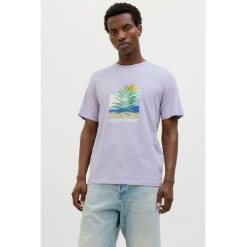 Tricou cu decolteu la baza gatului si imprimeu