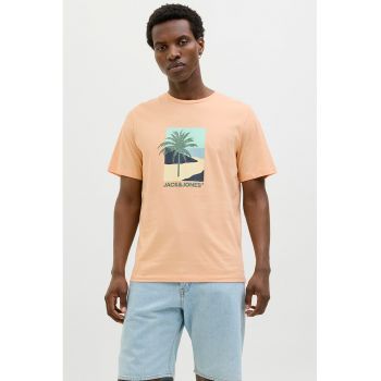 Tricou cu decolteu la baza gatului si imprimeu