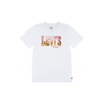 Tricou cu decolteu la baza gatului si imprimeu logo