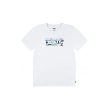 Tricou cu decolteu la baza gatului si imprimeu logo
