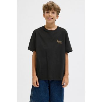 Tricou cu imprimeu si maneci cazute