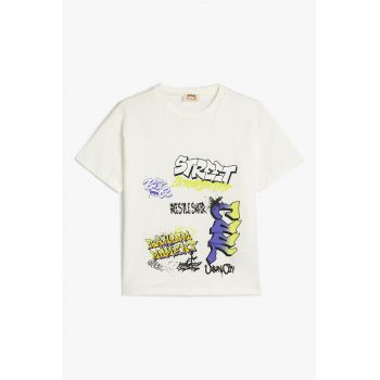 Tricou de bumbac cu text