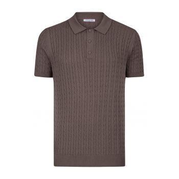 Tricou striat cu guler polo