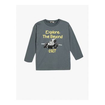 Bluza din bumbac cu decolteu la baza gatului