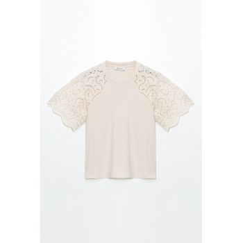 Bluza din bumbac cu maneci scurte