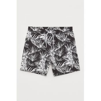 Pantaloni scurti de baie cu snururi si imprimeu