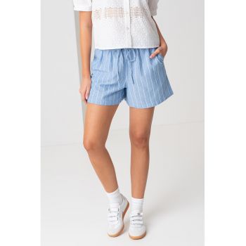 Pantaloni scurti din amestec de bumbac cu snur de ajustare in talie