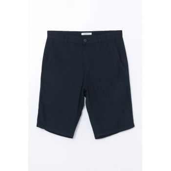 Pantaloni scurti din bumbac si amestec de in