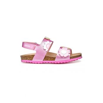 Sandale cu velcro si imprimeu floral